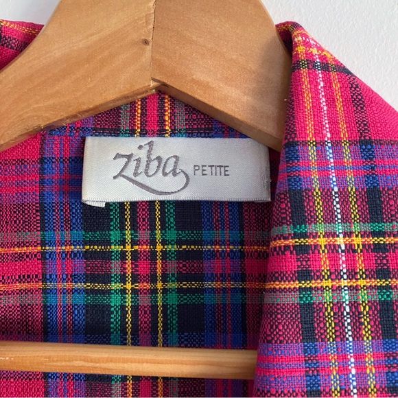 Vintage Ziba Vibrant Pink Plaid Blazer - Picture 12 of 13